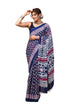 Crafts Moda Hand Block Ajrakh Print Cotton Saree For Women With Blouse